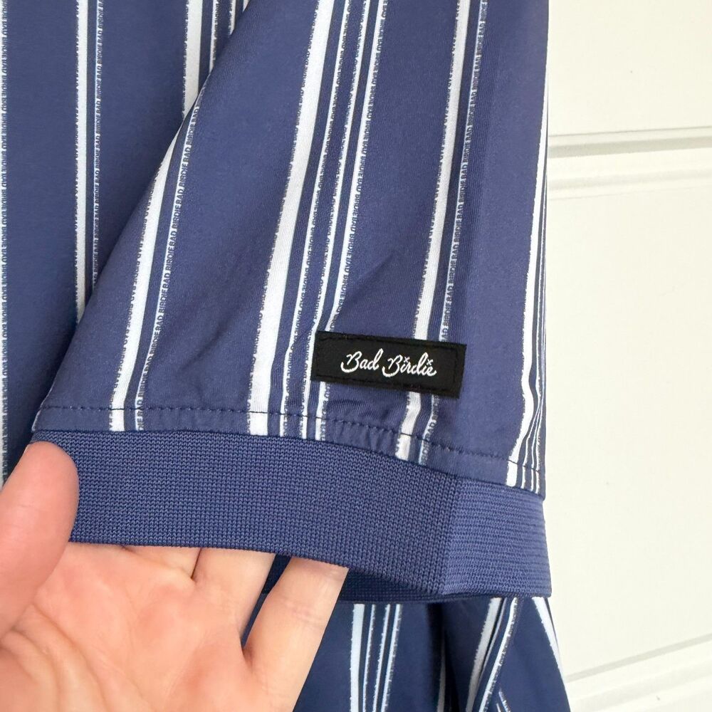 Bad Birdie Mens 2XL Blue Striped Winning Streak Short Sleeve Golf Polo Shirt NWT - Picture 9 of 9
